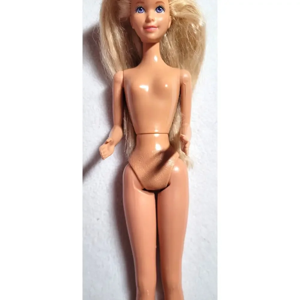 Vintage 80s Mattel Jazzie Doll Purple Lavender Eyes Blonde Hair Nude TNT Body